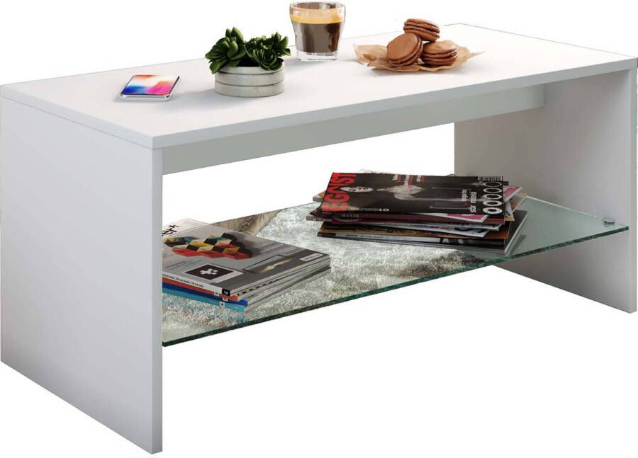 Vcm Houten Salontafel Sofatafel Woonkamertafel Bijzettafel Lade Glas Wisal Houten Salontafel Sofatafel Woonkamertafel Bijzettafel Lade Glas Wisal - Foto 1