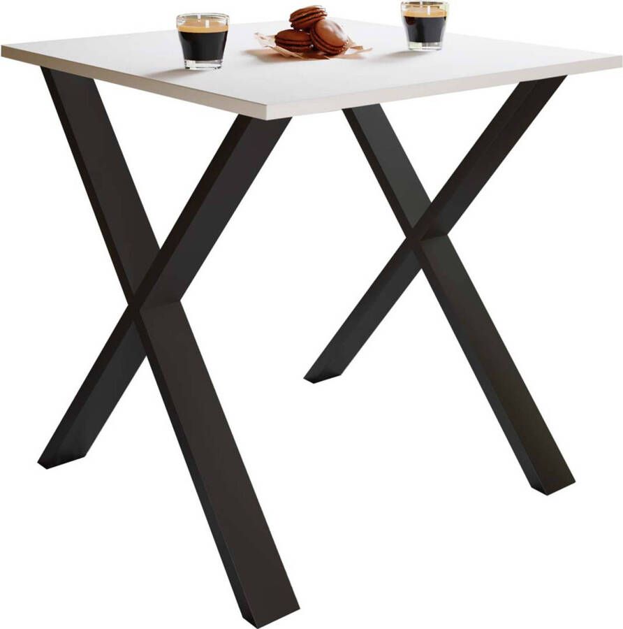 Vcm Premium houten eettafel keukentafel eettafel Xona X zwart Premium houten eettafel keukentafel eettafel Xona X zwart