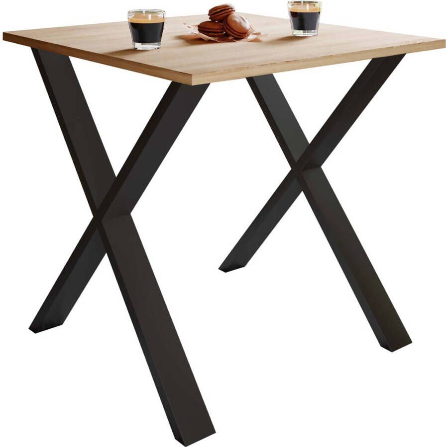 Vcm Premium houten eettafel keukentafel eettafel Xona X zwart Premium houten eettafel keukentafel eettafel Xona X zwart - Foto 1