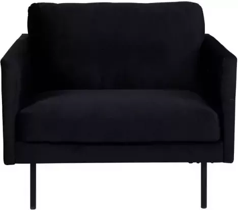 Hioshop Zoom fauteuil velours zwart.