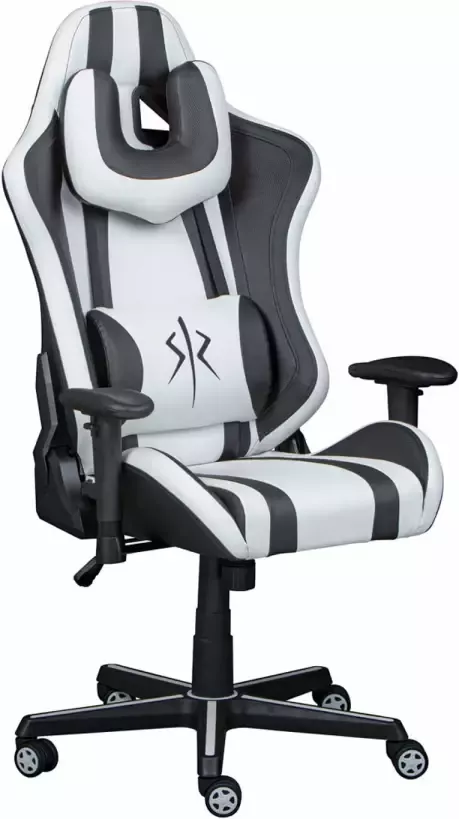Interlink SAS Zoro kantoorstoel met kussen en lendensteun zwart wit