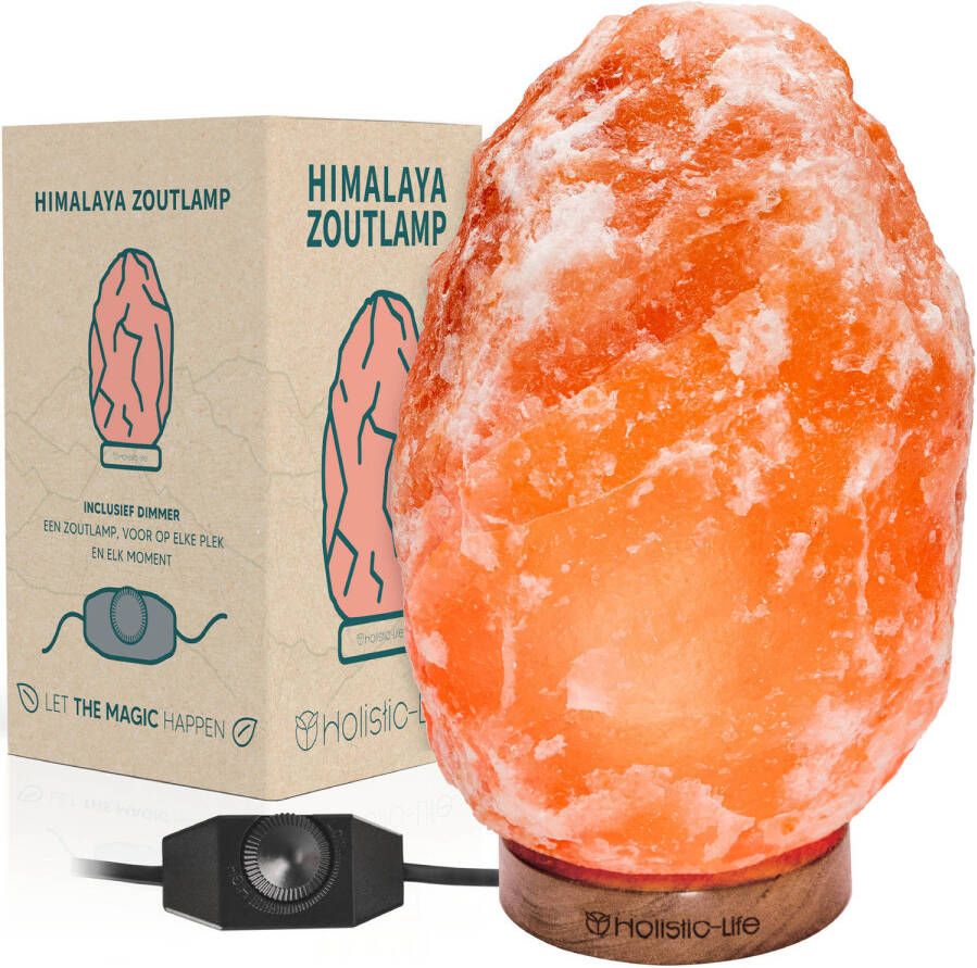 Holistic-Life Dimbare XL Zoutlamp 6-8KG Himalayazout Tafellamp Sfeerlamp Himalaya Zoutsteen Nachtlamp Dimbaar Incl. E-book - Foto 1