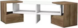 Homemaniac Homemania Tv-meubel Fold 141 2x29 7x38 8 cm wit en walnootkleurig
