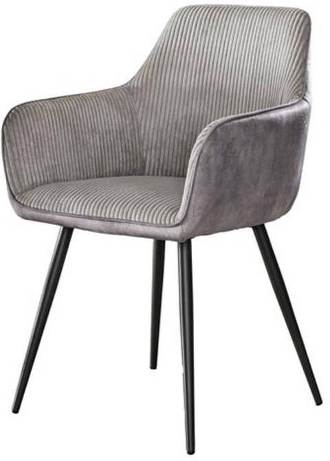 Hoyz Collection Armstoel Rib 2 Stuks Zilverkleurig