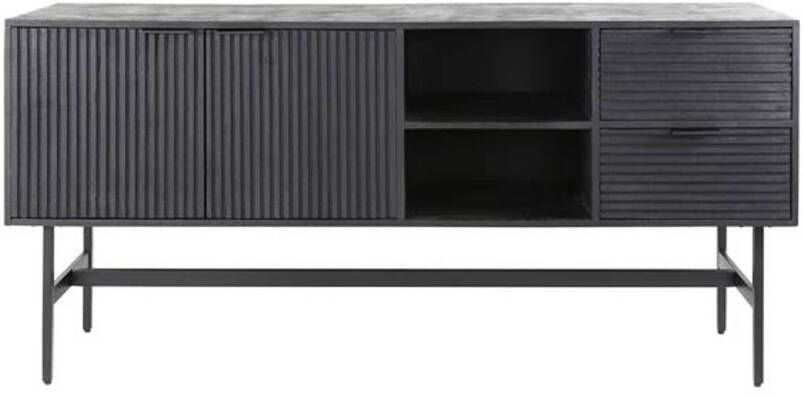 Hoyz Collection Dressoir 2L Marina 40x170x80cm Massief Mango Zwart