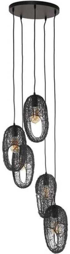 Hoyz Collection Hanglamp 5L Open Oog Wire Artic Zwart