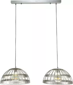 Hoyz Collection Hoyz Hanglamp 2L Metal Blinds Zwart Nikkel 110x45x150
