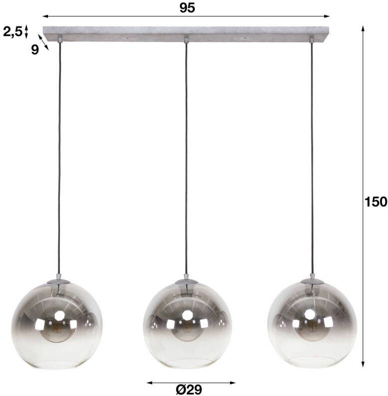 Hoyz Collection Hoyz Hanglamp Bubble Shaded 3 Lampen Industrieel