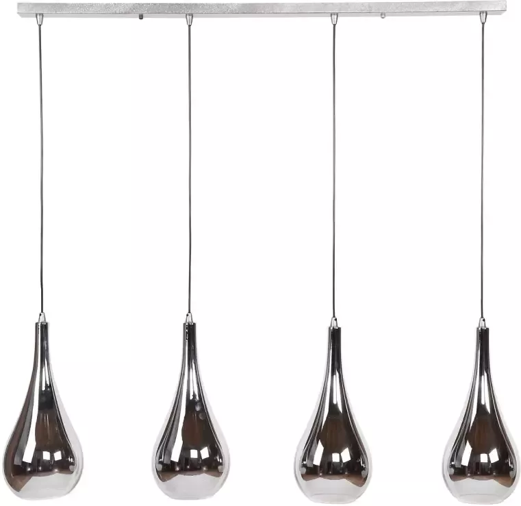 Hoyz Collection Hoyz Hanglamp met 4 lampen Serie Silver Drop Handgeblazen glas - Foto 1