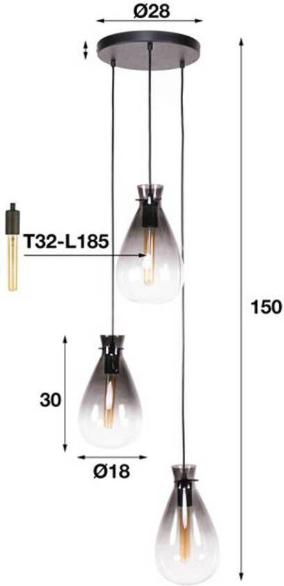 Hoyz Collection Hoyz Hanglamp Nugget Shaded 3 Lampen hangend Industrieel