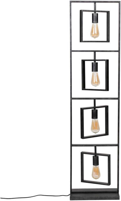 Hoyz Collection Industriele Vloerlamp 4 Lampen Turn Square Metaal - Foto 1