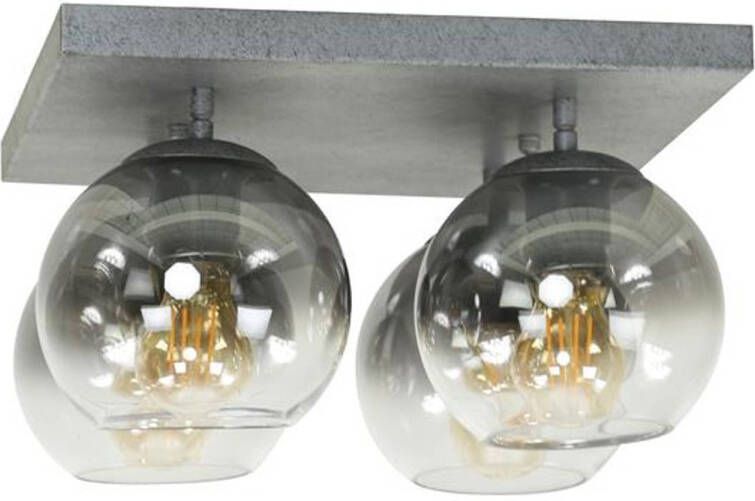 Hoyz Collection Hoyz Plafondlamp 4L Shaded Oud Zilver Industrieel