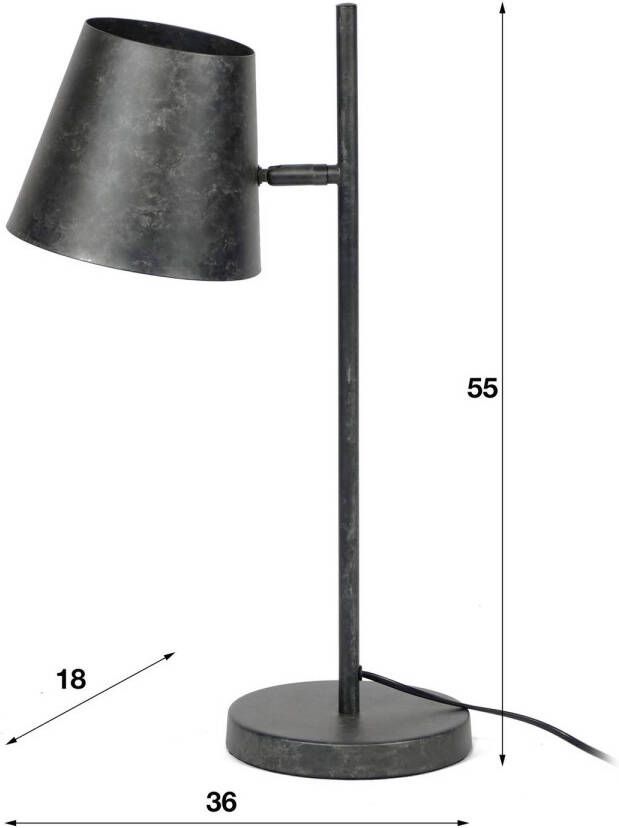 Hoyz Collection Hoyz Tafellamp Industrieel 1 Lamp Verstelbare Metalen Kap