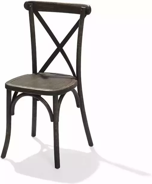 huismerk Essentials Crossback stapelstoel massiefhout bruin set van 7 48x47x88cm (LxBxH)