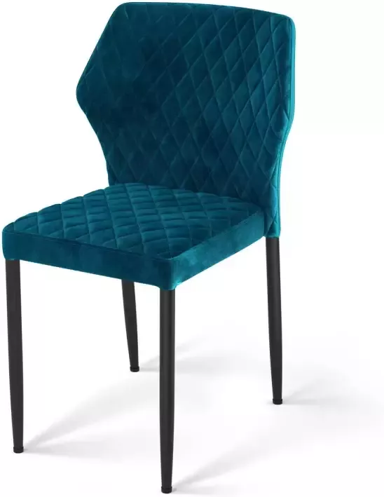 Huismerk Essentials Louis stapelstoel petrol blauw set van 4 kunstleder bekleed brandvertragend 49x57 5x81 5cm (LxBxH)