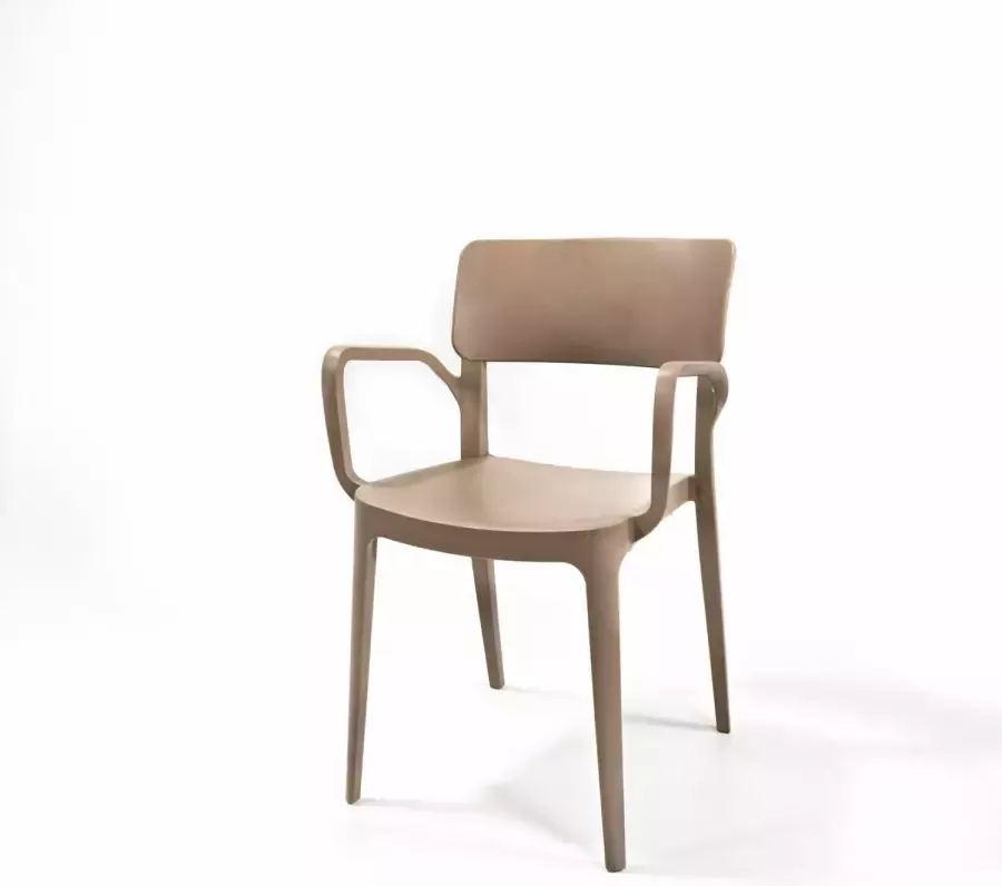 Huismerk Essentials Wing fauteuil zen Beige set van 6 stapelstoel Plastic