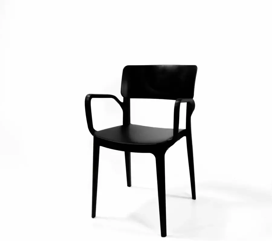 Huismerk Essentials Wing fauteuil zwart set van 6 stapelstoel Plastic 5092 - Foto 1