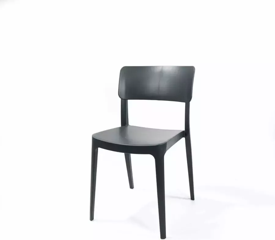 Huismerk Essentials Wing stoel antraciet set van 6 stapelstoel Plastic