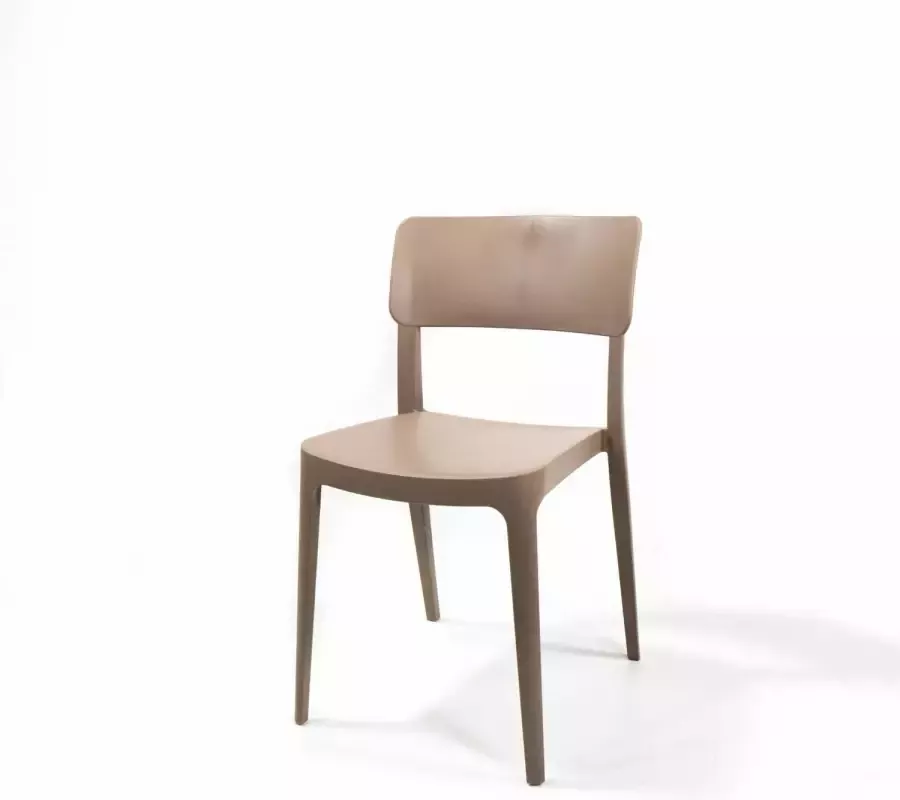 Huismerk Essentials Wing stoel zen Beige set van 6 stapelstoel Plastic