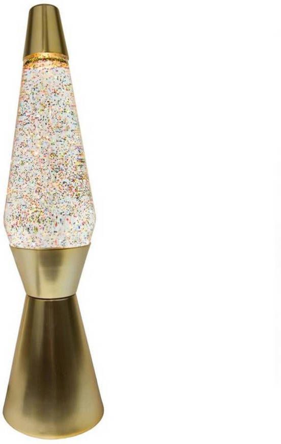 Fisura Lavalamp Mat Gouden Basis Multicolor Glitter Lava