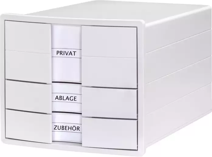 Huismerk IMPULS ladebak DIN A4 C4 3 gesloten laden incl. inzetstuk wit