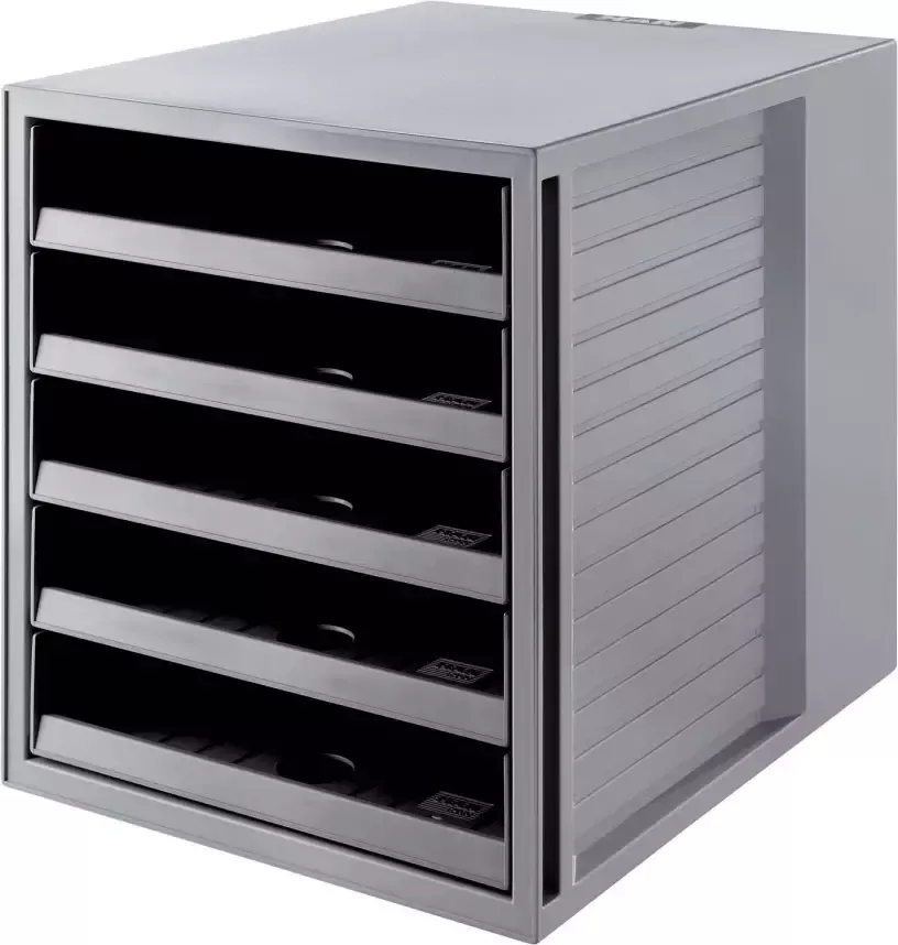 Huismerk Ladebak SCHRANK-SET KARMA DIN A4 5 open laden grijs