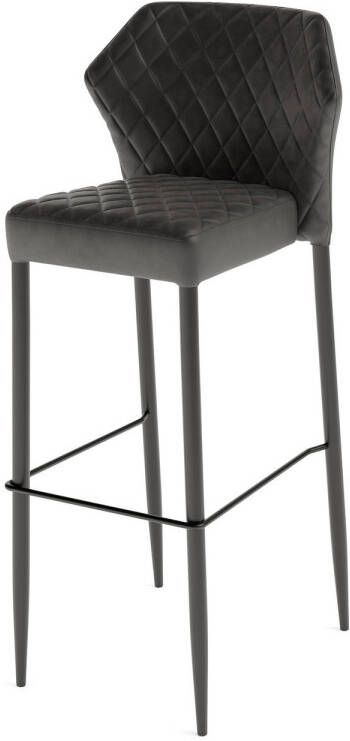 Essentials Louis Stapelbare barkruk zwart Kunstleder brandvertragend SET VAN 2