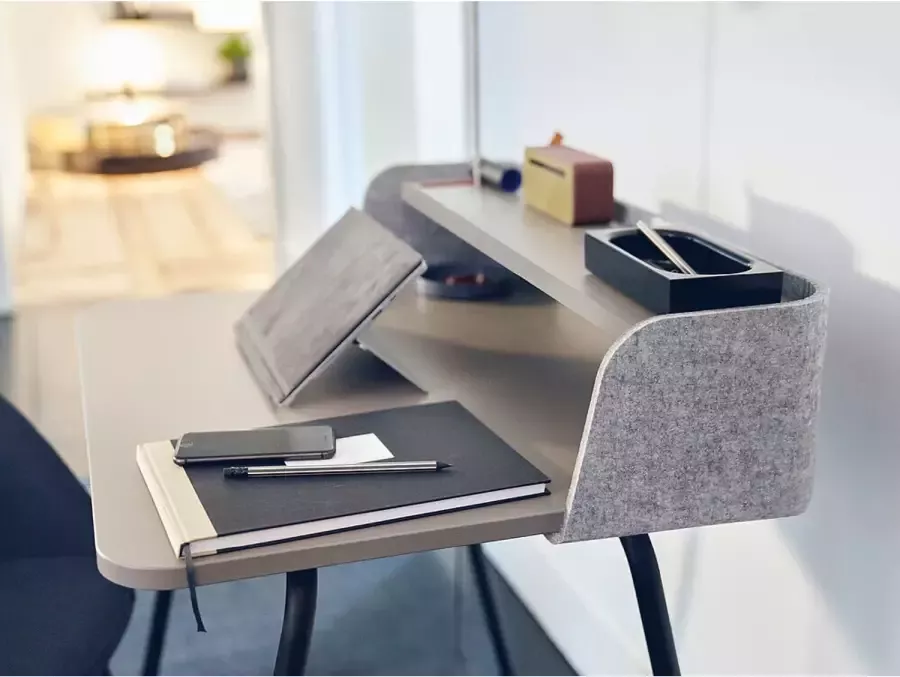 Sedus klein bureau Secretair home Eiken Zwart antraciet Thuiswerkplek|Smal bureau