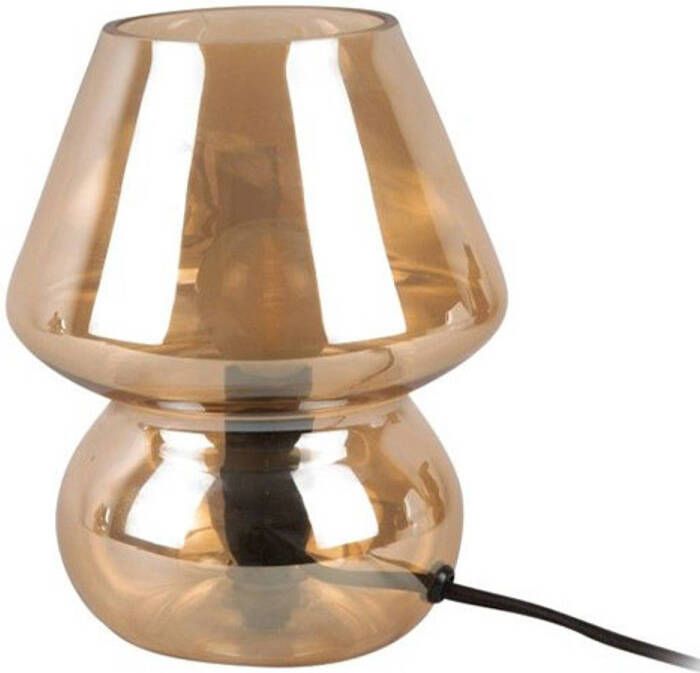 Huismerk Tafellamp glass vintage Amberbruin Ø16cm