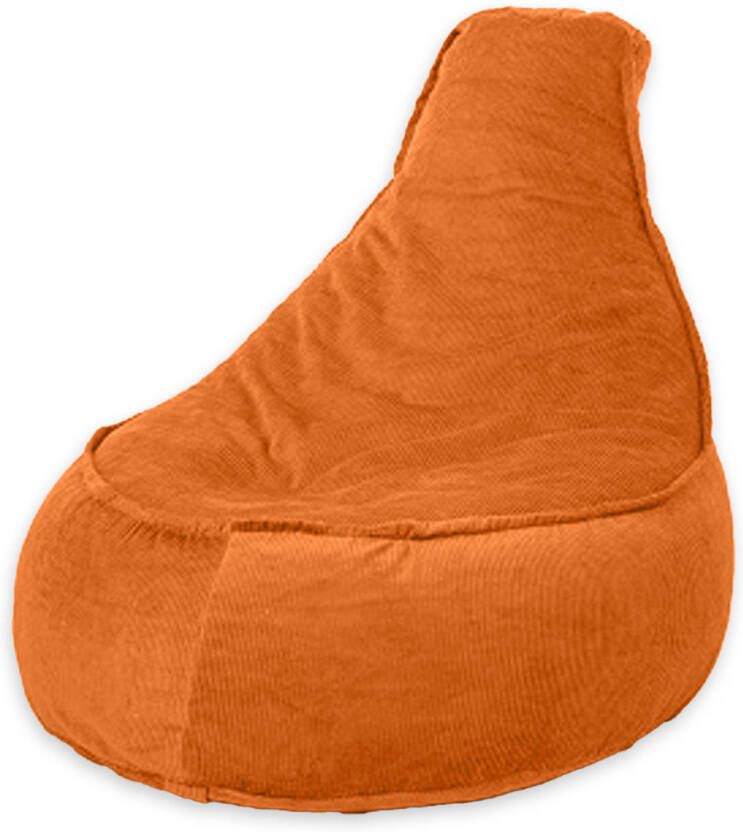 Bobbel Home Zitzak Stoelvorm Santiago Ribstof Zitstoel Junior 100 liter Curduroy Voor Binnen Oranje
