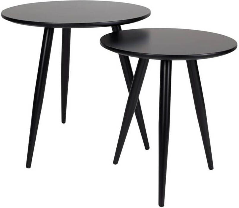 Intens Wonen Vestbjerg SIDE TABLE DAVEN BLACK SET OF 2 zwart