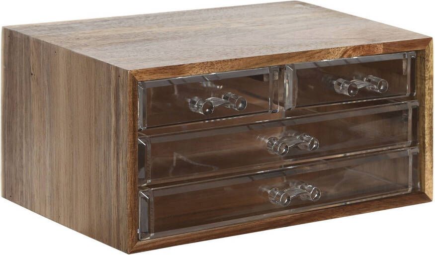 Items Bureau hobby organizer 3 lades 24 x 16 x 13 cm acacia hout Ladeblok