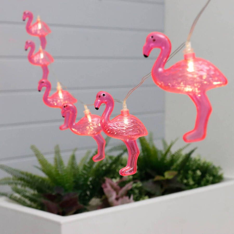 IVOL Lampen koord flamingo LED 10 lampjes zonne-energie - Foto 1