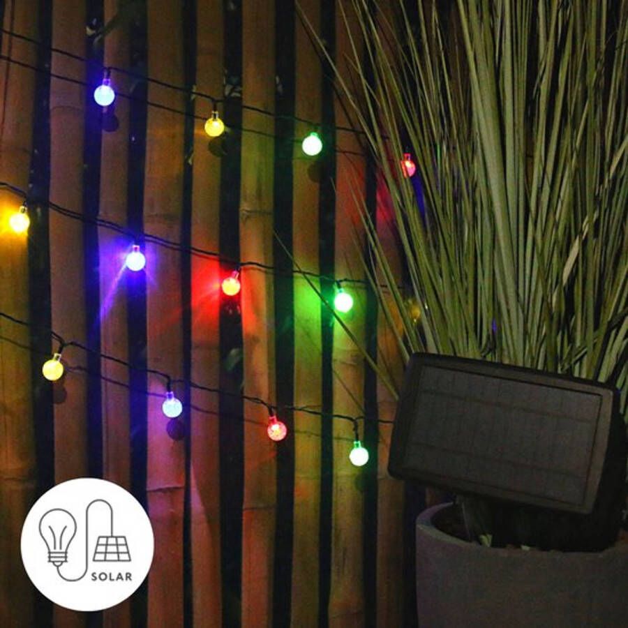 J-Pro Cristal 100 Color Lichtsnoer Buiten 100 LEDs Zonne-Energie 15 Meter