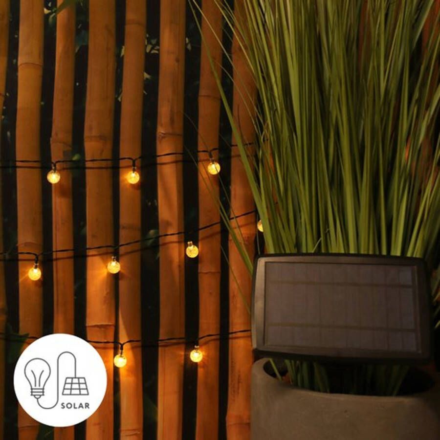 J-Pro Cristal 100 Warm Lichtsnoer Buiten 100 LEDs Zonne-Energie 15 Meter