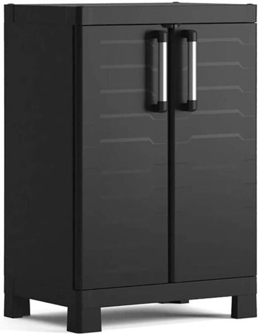 Keter Detroit lage opbergkast 2 planken 65x45x97cm Zwart