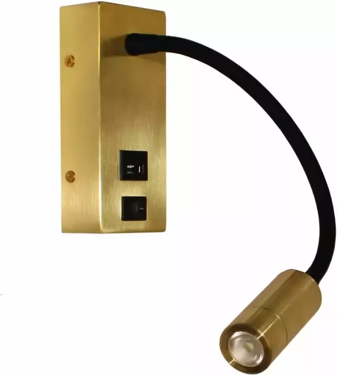 Lamponline Artdelight Wandlamp Easy USB mat goud - Foto 1