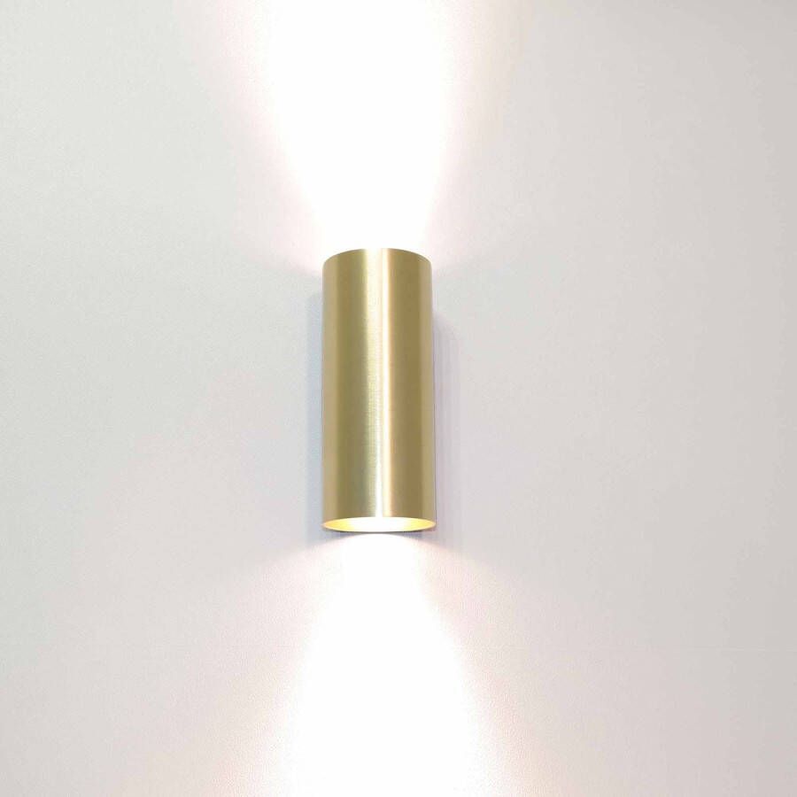 Lamponline Artdelight Wandlamp Roulo 2 lichts H 15 4 Ø 6 5 cm mat goud - Foto 1