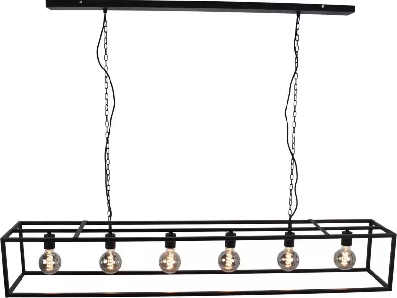 Lamponline Hanglamp Frame 6 lichts L 160 cm B 25 cm zwart - Foto 1