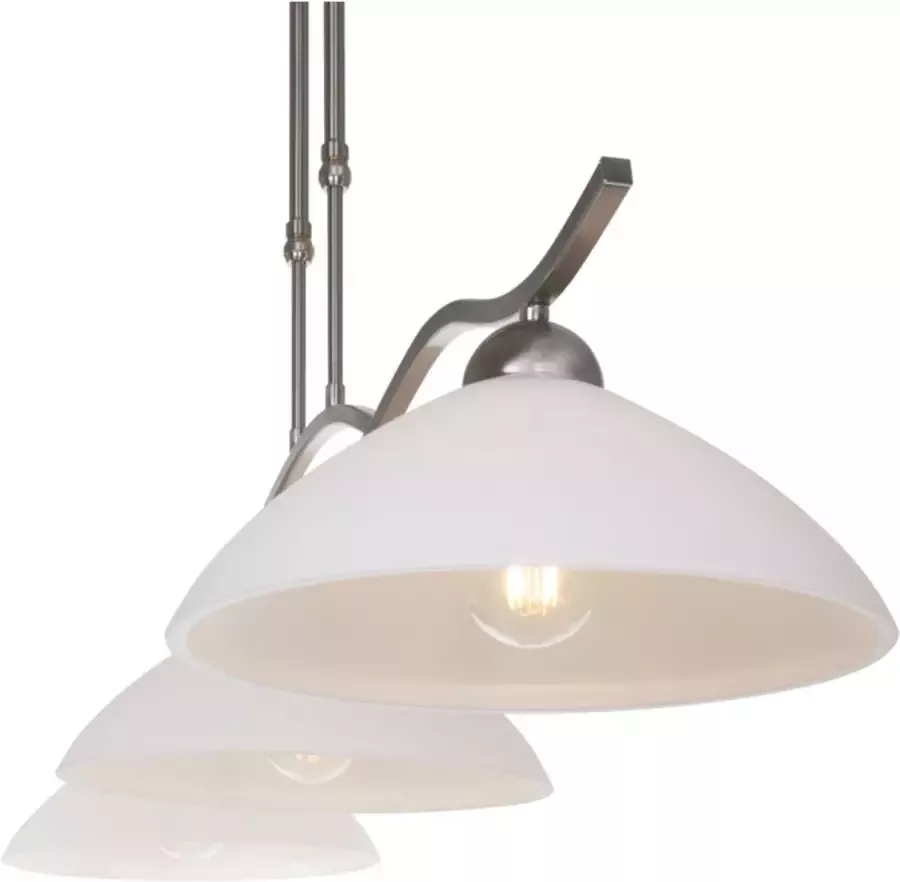 Steinhauer Lightning klassieke hanglamp 3-l. Glas zilver - Foto 1