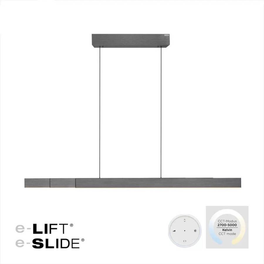Lamponline Paul Neuhaus Hanglamp e-Lift + e-Slide L 120-200 cm donker grijs - Foto 1