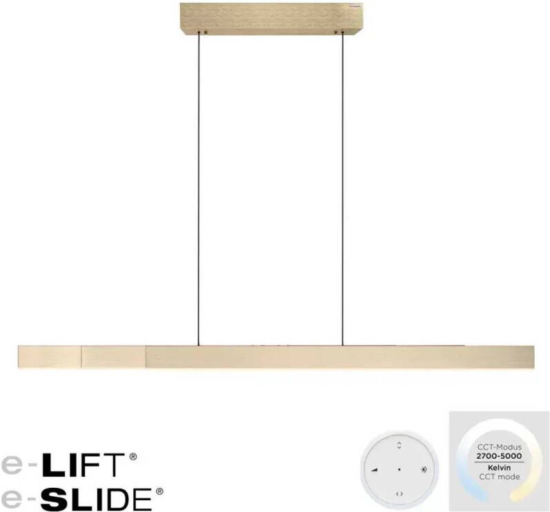 Lamponline Paul Neuhaus Hanglamp e-Lift + e-Slide L 120-200 cm mat goud - Foto 1