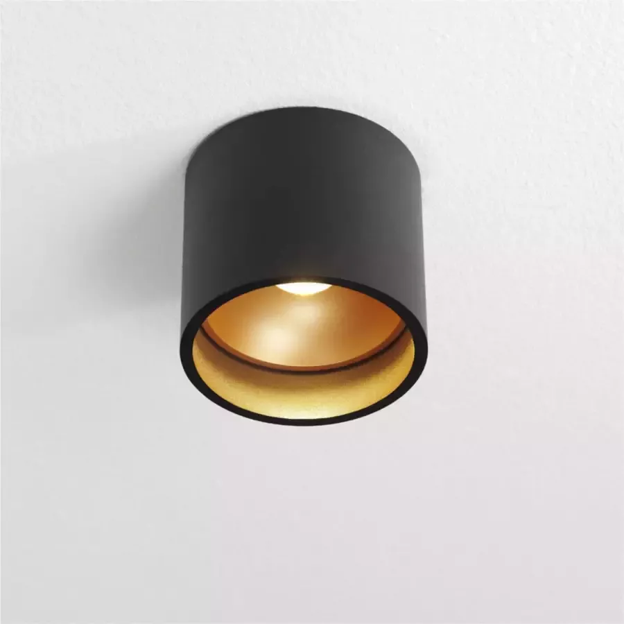 Lamponline Artdelight Plafondlamp Orleans Ø 11 cm H 10 cm zwart-goud - Foto 1