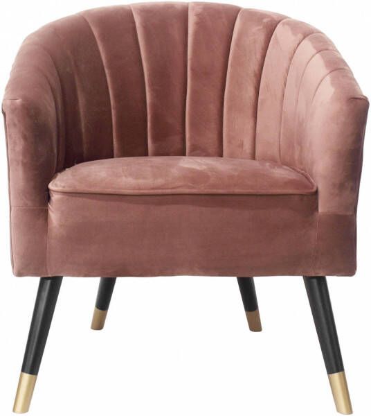 Leitmotiv fauteuil Royal 70 x 71 x 80 cm fluweel hout roze