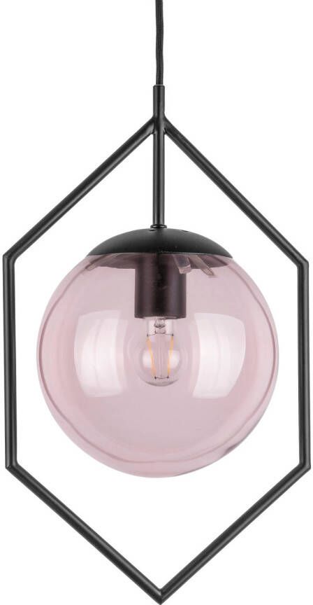 Leitmotiv hanglamp Diamond 40W 20 x 25 x 42 cm glas zwart roze