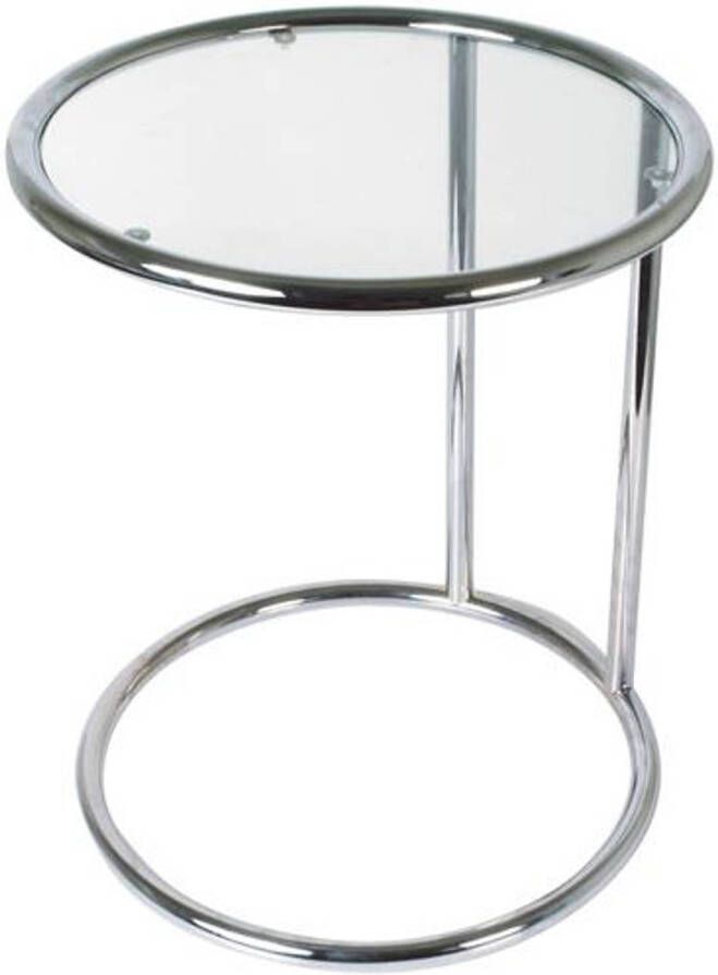Leitmotiv Side table Glas met Staal Chroom 44x54cm