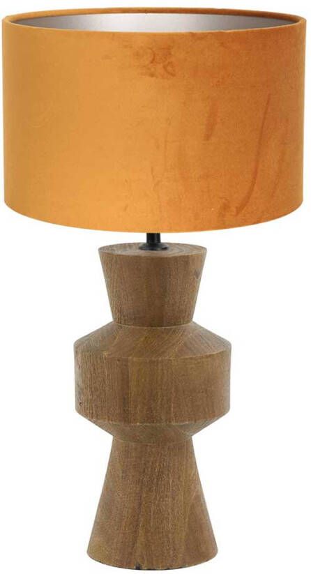 Light & Living Light Living tafellamp Gregor goud hout 17 cm E27 fitting 3593BE