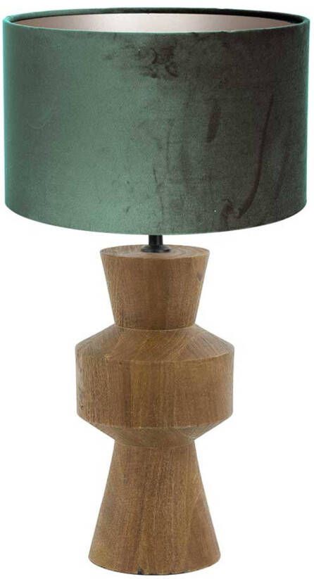 Light & Living Light Living tafellamp Gregor groen hout 17 cm E27 fitting 3596BE