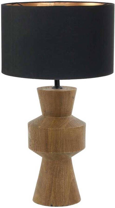 Light & Living Light Living tafellamp Gregor zwart hout 17 cm E27 fitting 3591BE