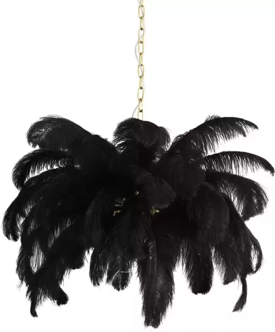 Light & Living Hanglamp Feather 80x80x80 Zwart